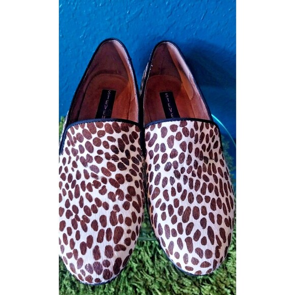 STEVEN by Steve Madden Madee Calf Hair Loafer Size 6.5 Brown and White - Picture 5 of 11